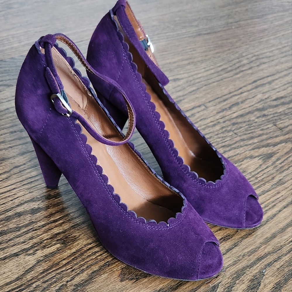 Marc Jacobs suede peep toe mary jane shoes